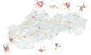 Mapa Słowacji z zaznaczonymi drogami i miastami. Winiety drogowe są kluczowe dla podróżowania po Słowacji.