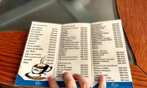 Menu z Albanii: ceny w restauracji. Kawa ekspres 90 lekë, koktajle od 400 lekë.