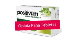 Tabletki uspokajające na lot samolotem. Opakowanie "positivum" z chmielem i kwiatami.