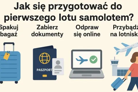 Jak się przygotować do lotu samolotem? Spakuj bagaż, zabierz dokumenty, odpraw się online i przybądź na lotnisko.