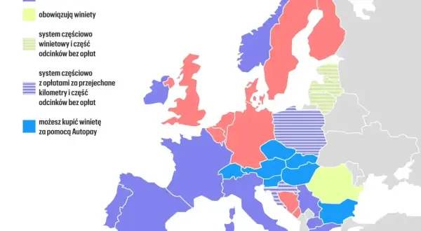 Mapa Europy z systemami opłat drogowych. Planujesz podróż do Węgier samochodem? Sprawdź, gdzie zapłacisz za autostrady, a gdzie obowiązują winiety.