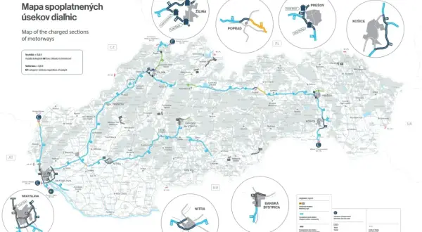 Mapa dróg płatnych na Słowacji, idealna do planowania podróży samochodem na Słowację.