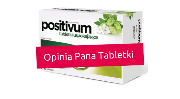 Tabletki uspokajające na lot samolotem. Opakowanie "positivum" z chmielem i kwiatami.